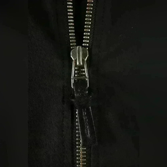 MACKAGE Black Cotton Canvas Leather Mixed Media Coaches 3/4 Jacket Medium - Picture 5 of 10